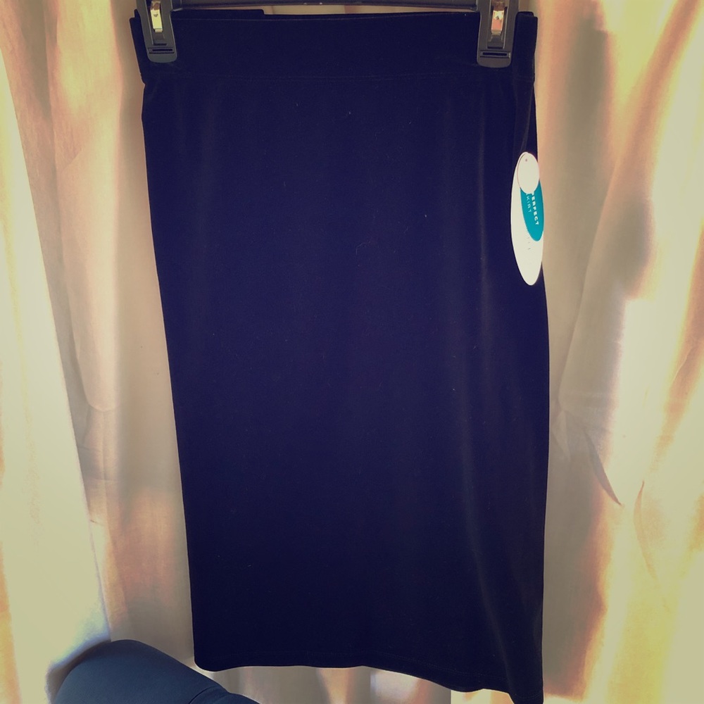 Black Velvet Pencil Skirt by Boutique